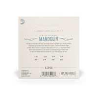 D'Addario EJ73 Mandolin Strings, Phosphor Bronze, Light, 10-38, 3 Sets