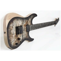 Schecter Reaper 6 -Satin Charcoal Burst Poplar Burl Top Maple Neck Ebony fretboard