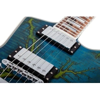 Schecter E-1 Electro-Resin 6 String  Electric Guitar - Transparent Blue
