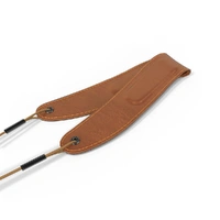 D'Addario Woodwinds Padded Leather Neck Strap, Tenor/Baritone, Brown/Brass
