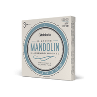 D'Addario EJ73 Mandolin Strings, Phosphor Bronze, Light, 10-38, 3 Sets