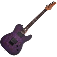 Schecter PT Electric Guitar - Purple Burst Burl + Boss Katana 50W amp + Planet waves Cable