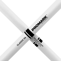Promark Classic 5A White Hickory Drumsticks - Wood Tip