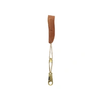 D'Addario Woodwinds Padded Leather Neck Strap, Tenor/Baritone, Brown/Brass