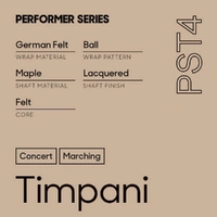 Promark Performer Series PST4 Hard/Staccato Maple Timpani Mallet