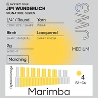 Promark Jim Wunderlich JW3 "System Blue" Medium Marimba Mallet