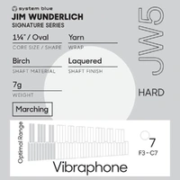 Promark Jim Wunderlich JW5 "System Blue" Hard Marimba Mallet
