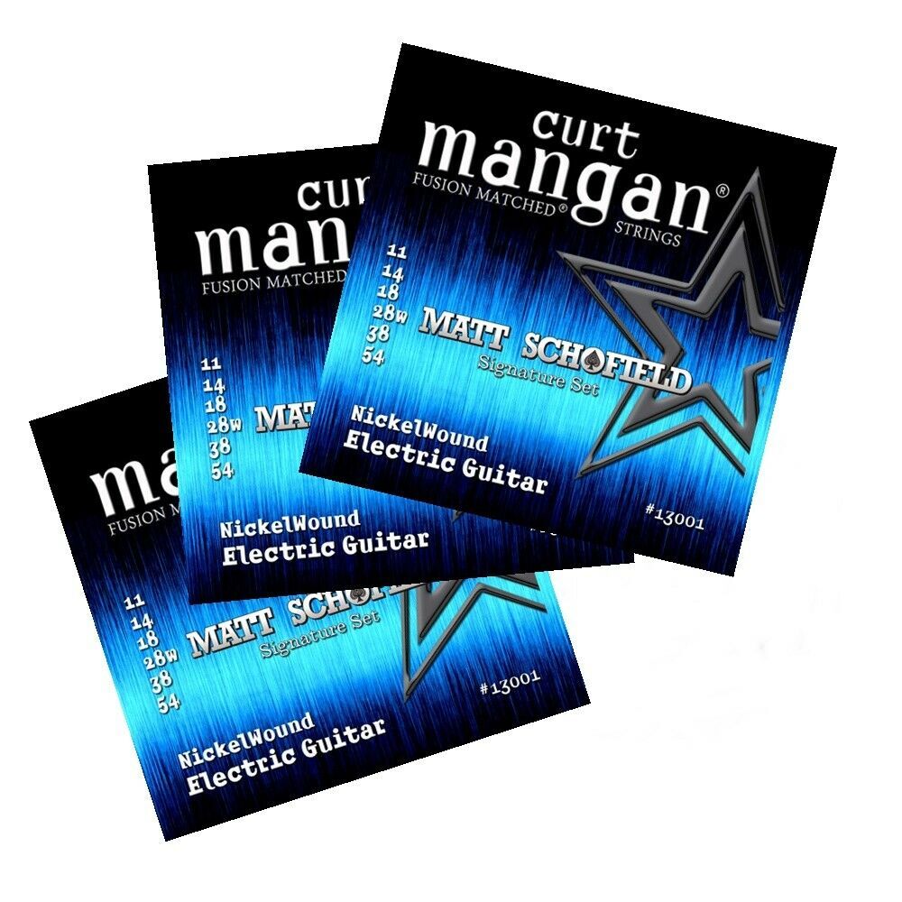 3X Curt Mangan Fusion Matched Electric Guitar Strings 11 - 54 Signature