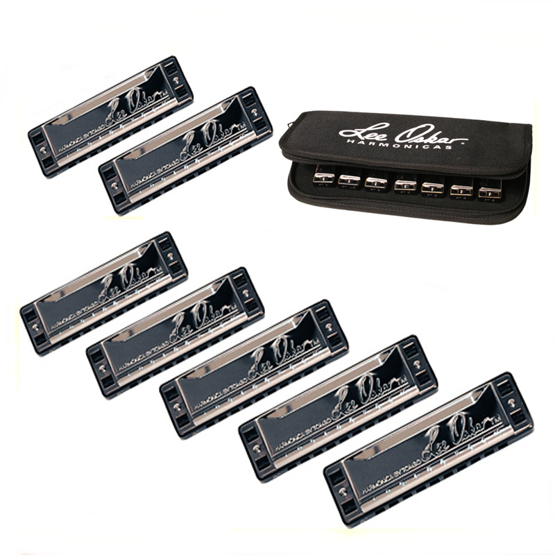 Lee Oskar Major Harmonica 7Pack with Case Keys Ab B Dd,,Eb,F Low F