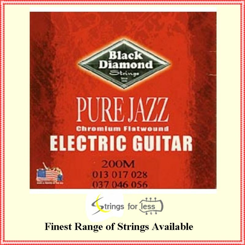 Black Diamond Pure Jazz Electric Guitar Chromium Flat Wound Strings 13