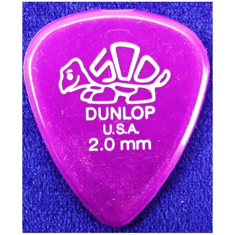 6 X Jim Dunlop Delrin 500 Standard Guitar Picks Plectrums 2.00mm