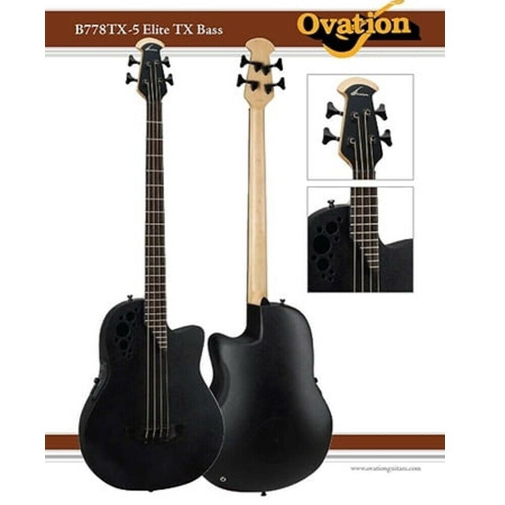 Ovation Elite TX B778TX 5 Roundback Acoustic Electric 4 String
