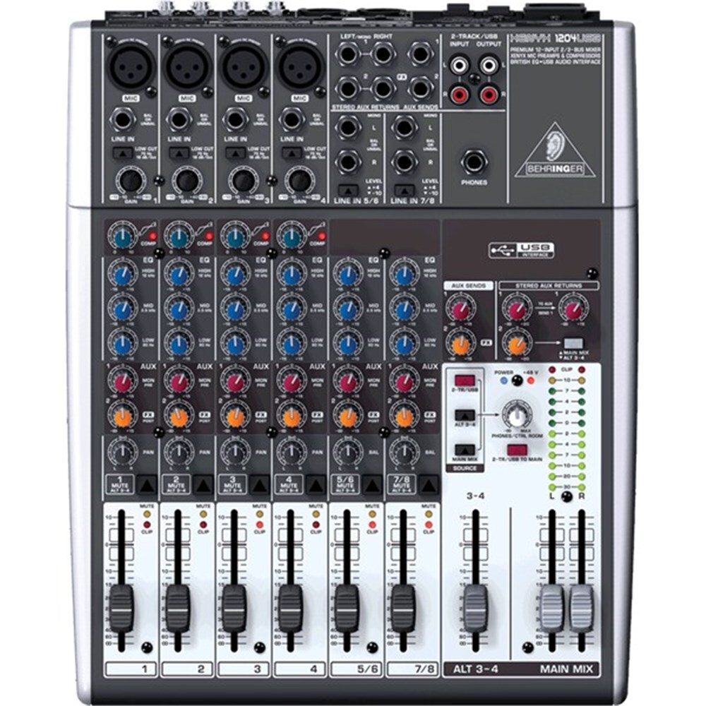 Behringer Xenyx 1204USB Mixer 8 Channel USB Mixer with 3band EQ
