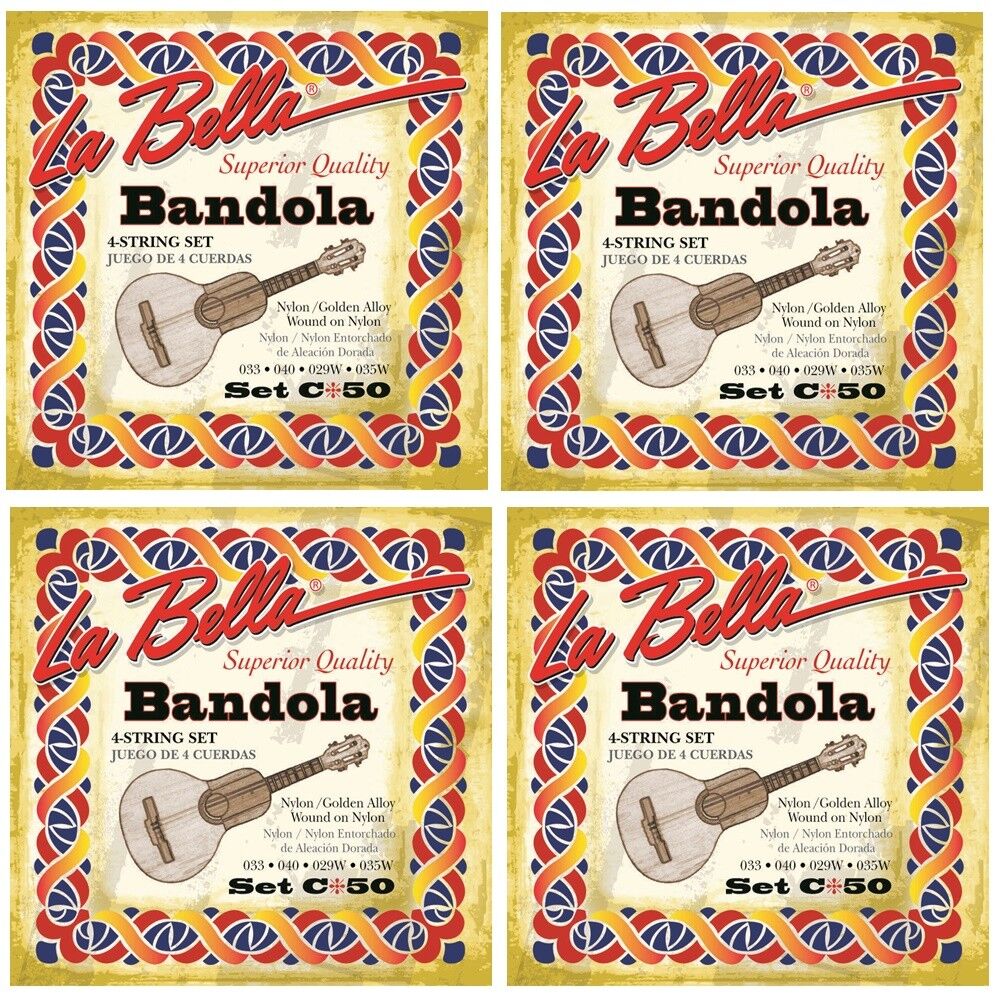 La Bella Bandola Strings Nylon 4 String Set C50 Nylon / Golden alloy Wound 4 SETS