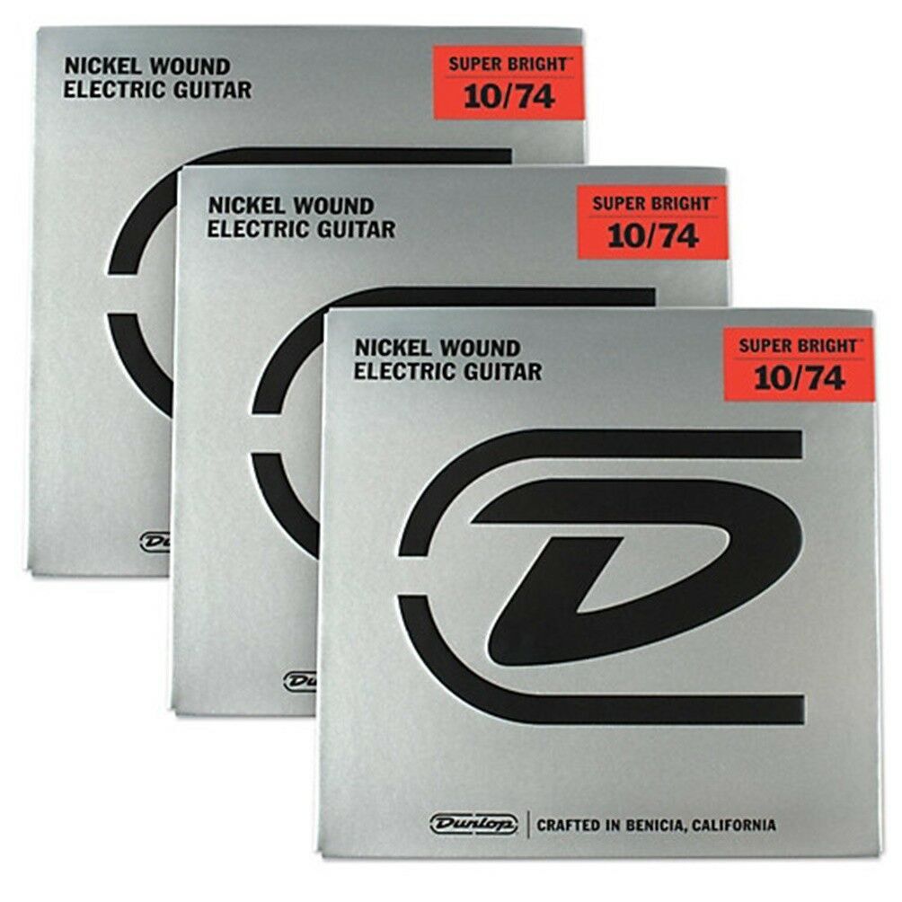 3 sets Dunlop DESBN1074 Super Bright 8String Electric Guitar Strings 10 74 710137086531 eBay