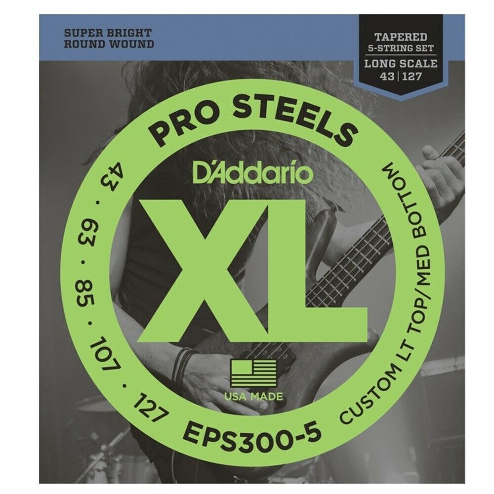 D'Addario EPS3005 Tapered Round Wound 5 String Bass guitar strings 43127