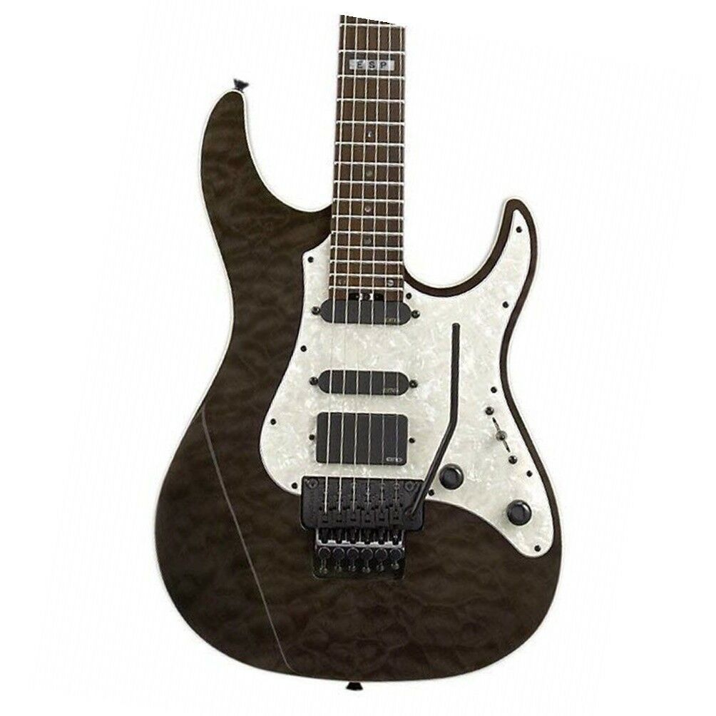 ESP LTD Elite ST 1 EMG See Thru Black Electric Guitar Floyd Rose
