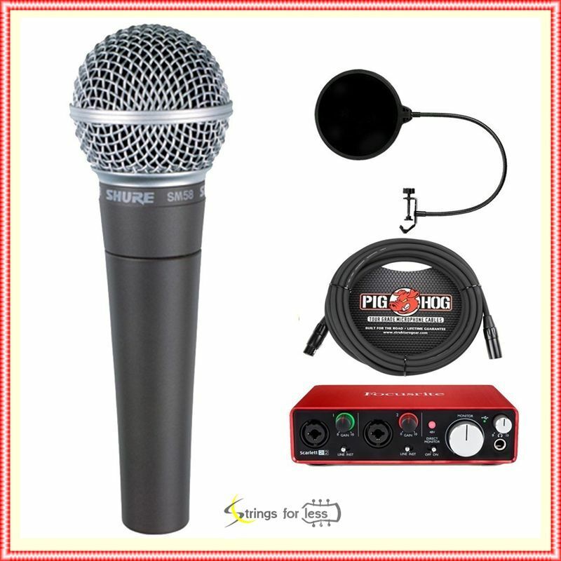 Shure SM58 Focusrite USB Audio Interface c/w Cable & Pop Filter eBay