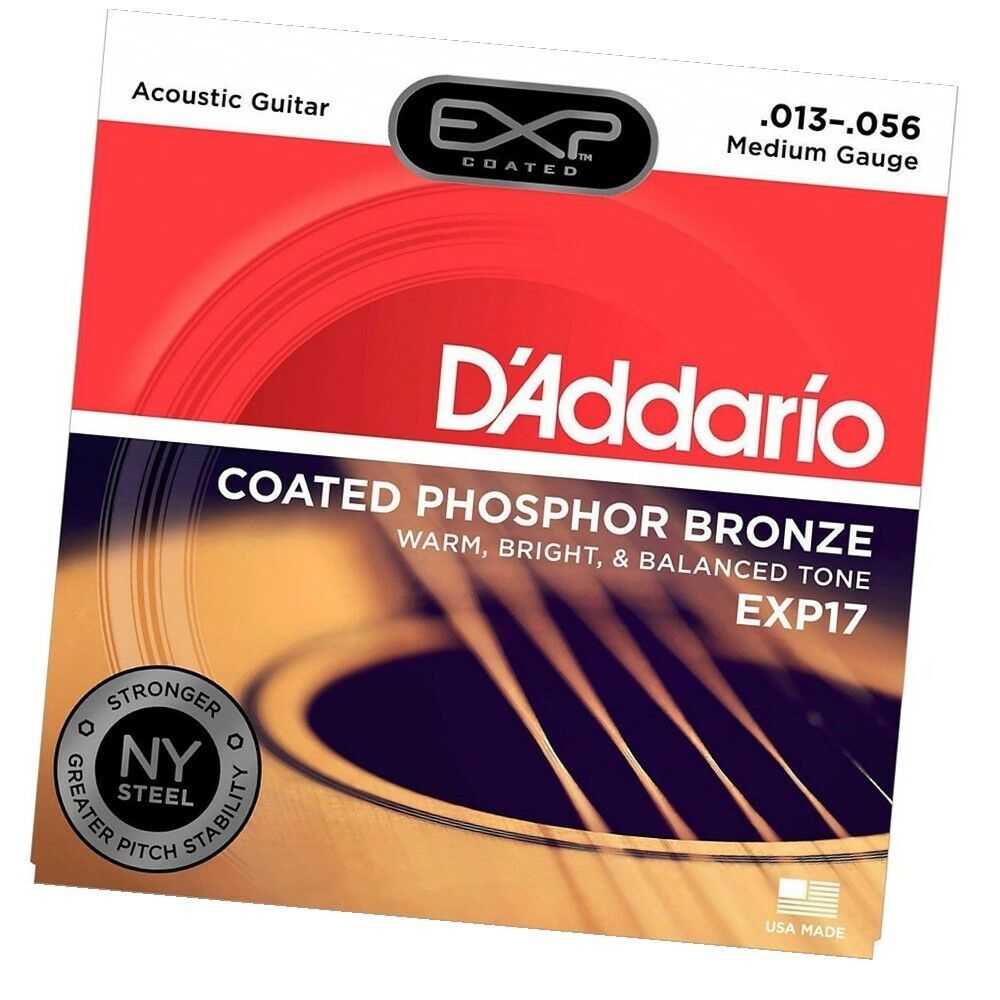 D'Addario EXP17 Coated Phosphor Bronze Medium Acoustic Guitar Strings 13 56 eBay