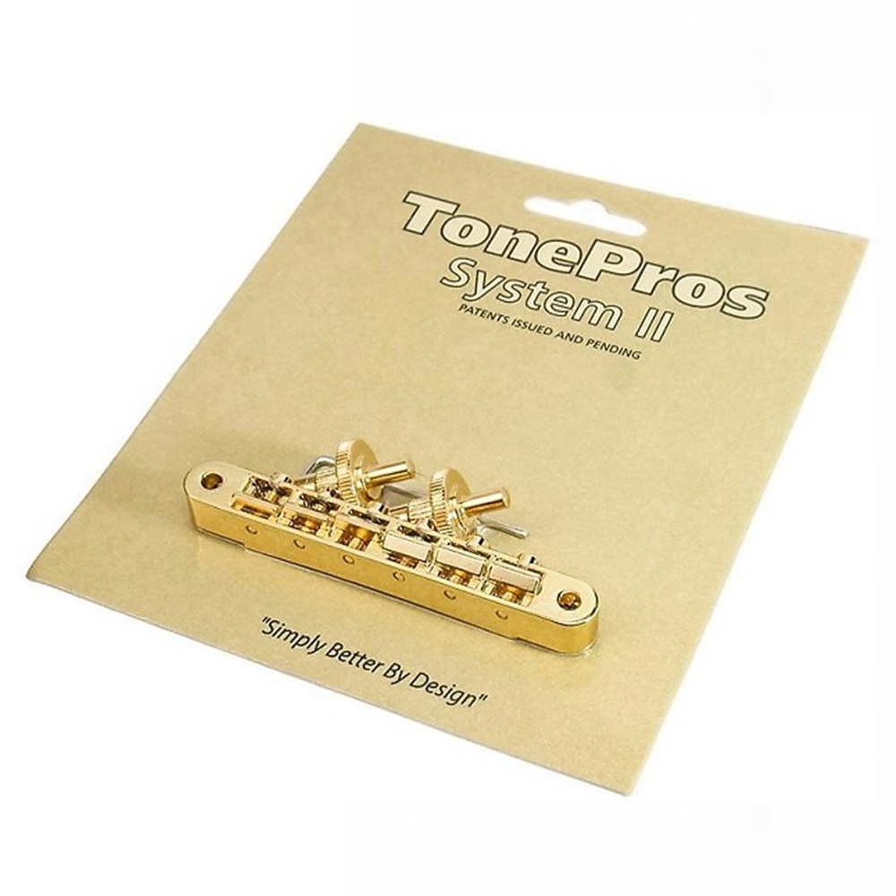 TonePros Gold Nashville locking Tune o matic bridge fits Gibson NVR2/G 