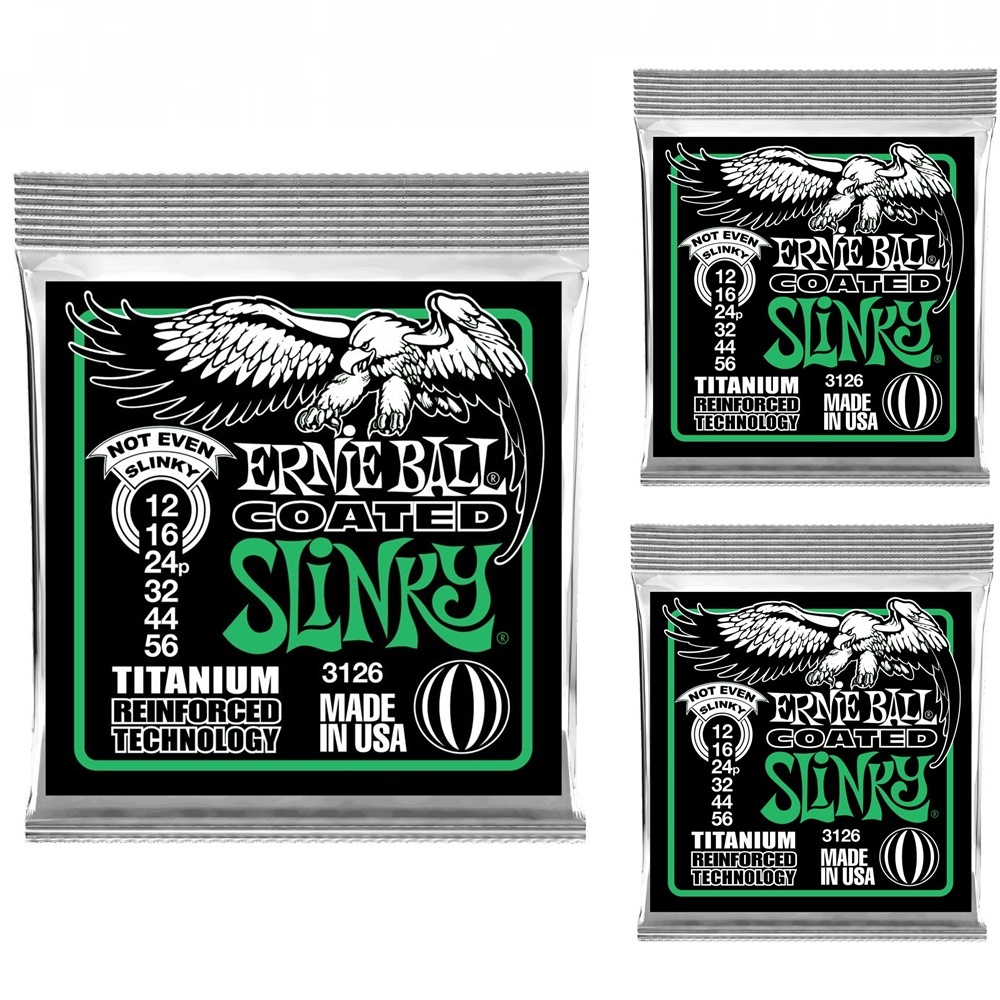Ernie Ball 3126 Not Even Slinky Titanium Electric Guitar Strings 3 SETS