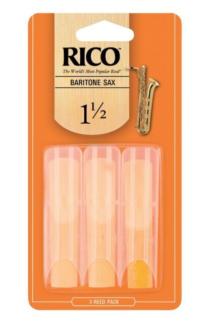 Rico by D'Addario Baritone Sax Reeds, Strength 1.5, 3-pack