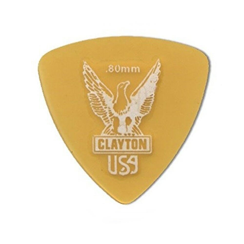 6-Pack Clayton Ultem Gold Rounded Triangle Picks .80mm