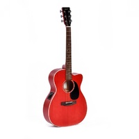 Ditson by Sigma Guitars 000 C/way Acoustic / Electric Guitar - Trans Red