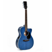 Ditson by Sigma Guitars 000 C/way Acoustic / Electric Guitar - Trans Blue