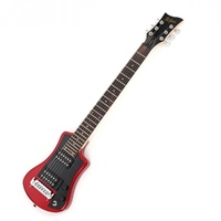 Hofner Shorty Deluxe Electric Guitar with Gig Bag - Red