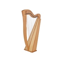 Folk Harp 24 String Plain with bag  Height 29" Note range of A2 to C6