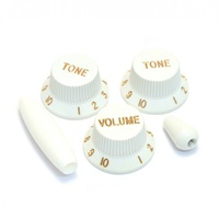 Big Bang Tone Vol/Tone/Tone Knobs - Set of 3 + Switch Knob -  White