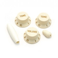 Big Bang Tone Vol/Tone/Tone Knobs - Set of 3 + Switch Knob - Aged White