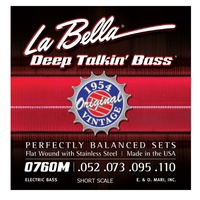 La Bella 0760M-SS Deep Talkin' Bass 1954 short scale Flat Wound Electric Bass Strings