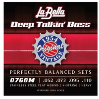 La Bella 0760M Deep Talkin' Bass 1954 Original Flat Wound Electric Bass Strings