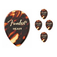 Fender Premium Celluloid Guitar Picks 358 Shell Heavy - 5 Picks Teardrop