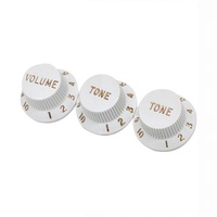 Fender Stratocaster Replacement Knobs - White 1 x Volume 2 x Tone