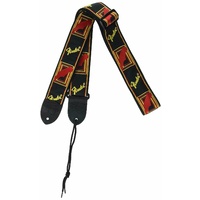 Fender 2 inch Monogrammed Guitar Strap, Black /yellow/Red electric Guitar Strap 