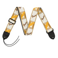 Fender 2 inch Monogrammed Guitar Strap White/Brown/Yellow electric Guitar Strap 