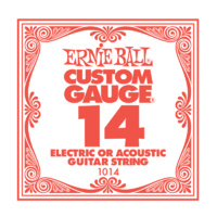 6 x Ernie Ball Nickel Plain Single Guitar String .014 Gauge for Electric or Acoustic 