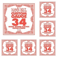 6 x Ernie Ball Nickel Wound Single Electric Guitar String .034 Gauge PO1134