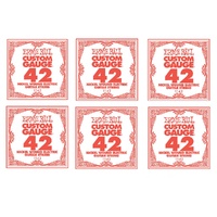 6 x Ernie Ball Nickel Wound Single Electric Guitar String .042 Gauge PO1142