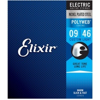 Elixir 12025 Polyweb Custom Light Gauge Coated Electric Guitar Strings 9 - 46