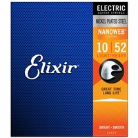 Elixir Nanoweb 10 - 52 Coated long life Electric Guitar Strings - 12077