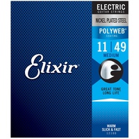 Elixir 12100 Polyweb Medium Gauge Coated Electric Guitar Strings 11 - 49