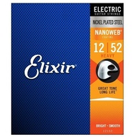 Elixir Coated Nanoweb Heavy Gauge Electric Guitar Strings  12 - 52  - 12152 