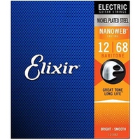 Elixir Nanoweb coated Baritone Electric Guitar Strings 12 - 68 , 12302