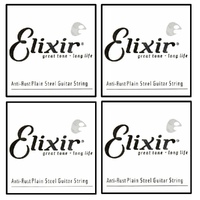 4 x Elixir Anti-Rust Plated Plain Steel Guitar Single String (.015) 