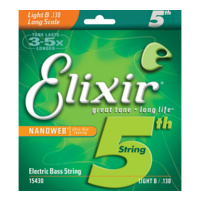 Elixir 15430 Single 5th Electric Bass Guitar String Light B Long Scale .130
