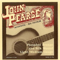 John Pearse Silk and Phosphor Bronze Acoustic Guitar Strings 610LM Light/Medium 12-53